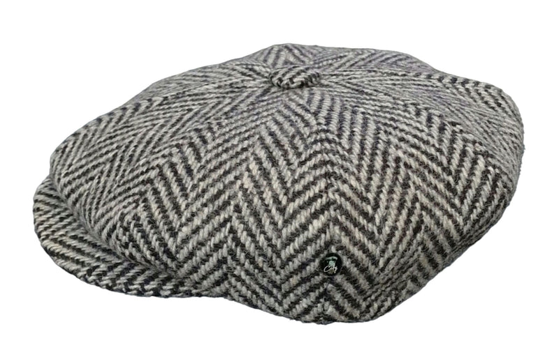 City Sport Leyton Baker Boy Cap - Light Grey Herringbone Donegal Tweed image 2