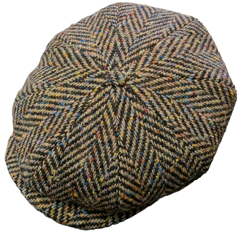 City Sport Fulham Urban Baker Boy Cap - Brown Multi Herringbone Donegal Tweed image 3