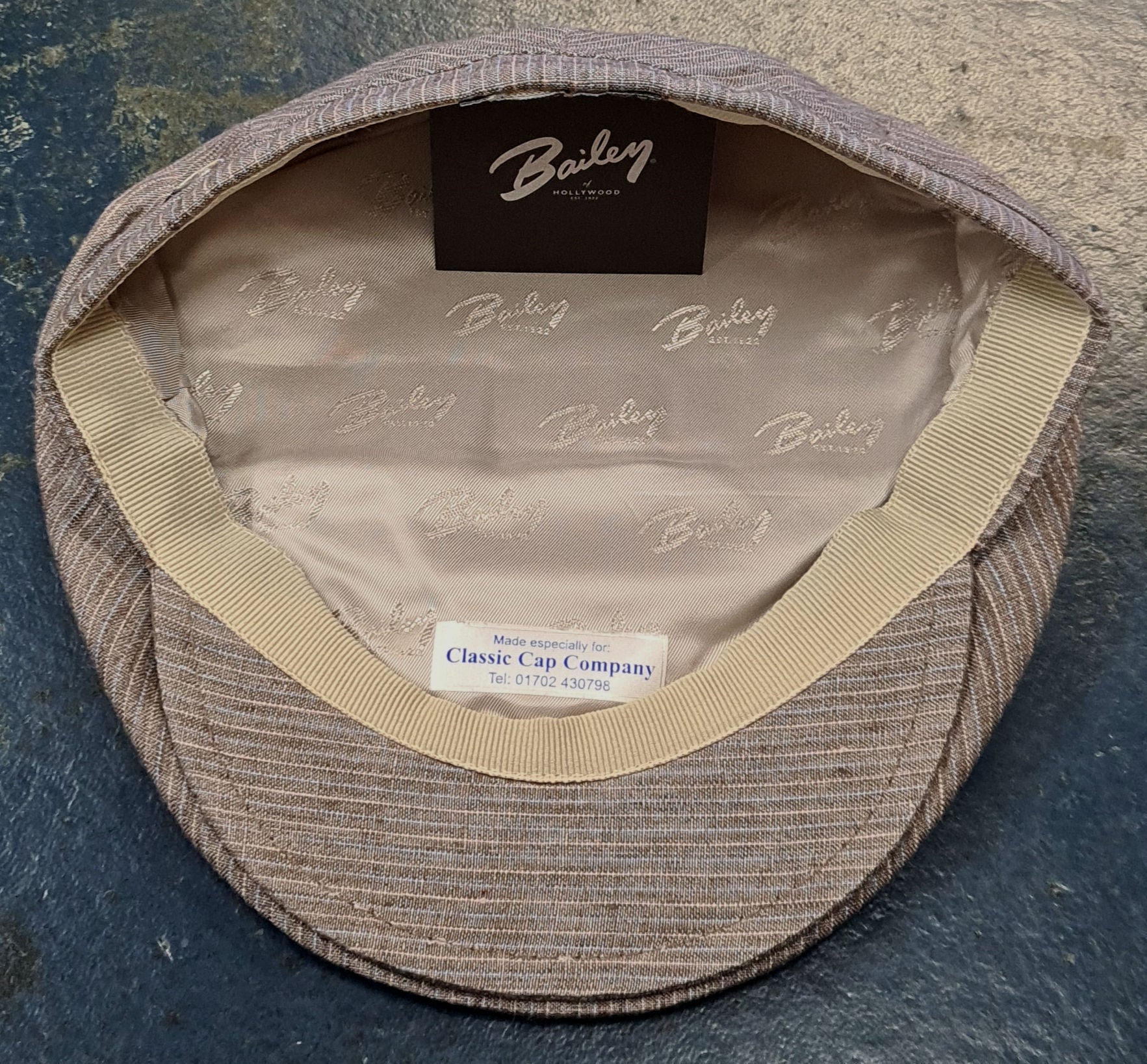 Bailey Lord Ivy Cap – Linen Pinstripe Brown Multi image 1