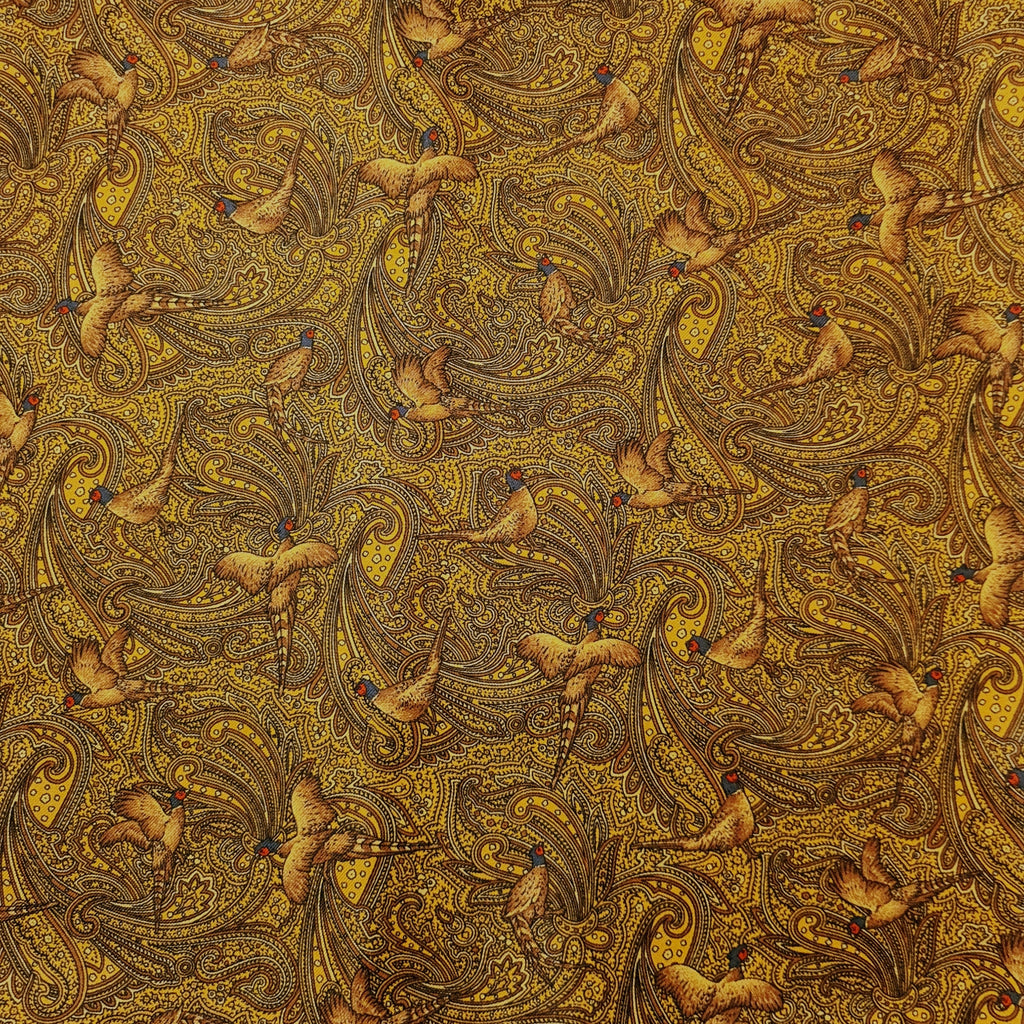 Pure Silk Pheasant Paisley Cravat - Gold image 1