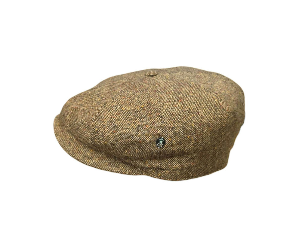 City Sport Fulham Urban Baker Boy Cap - Tan Salt n Pepper Donegal Tweed image 2