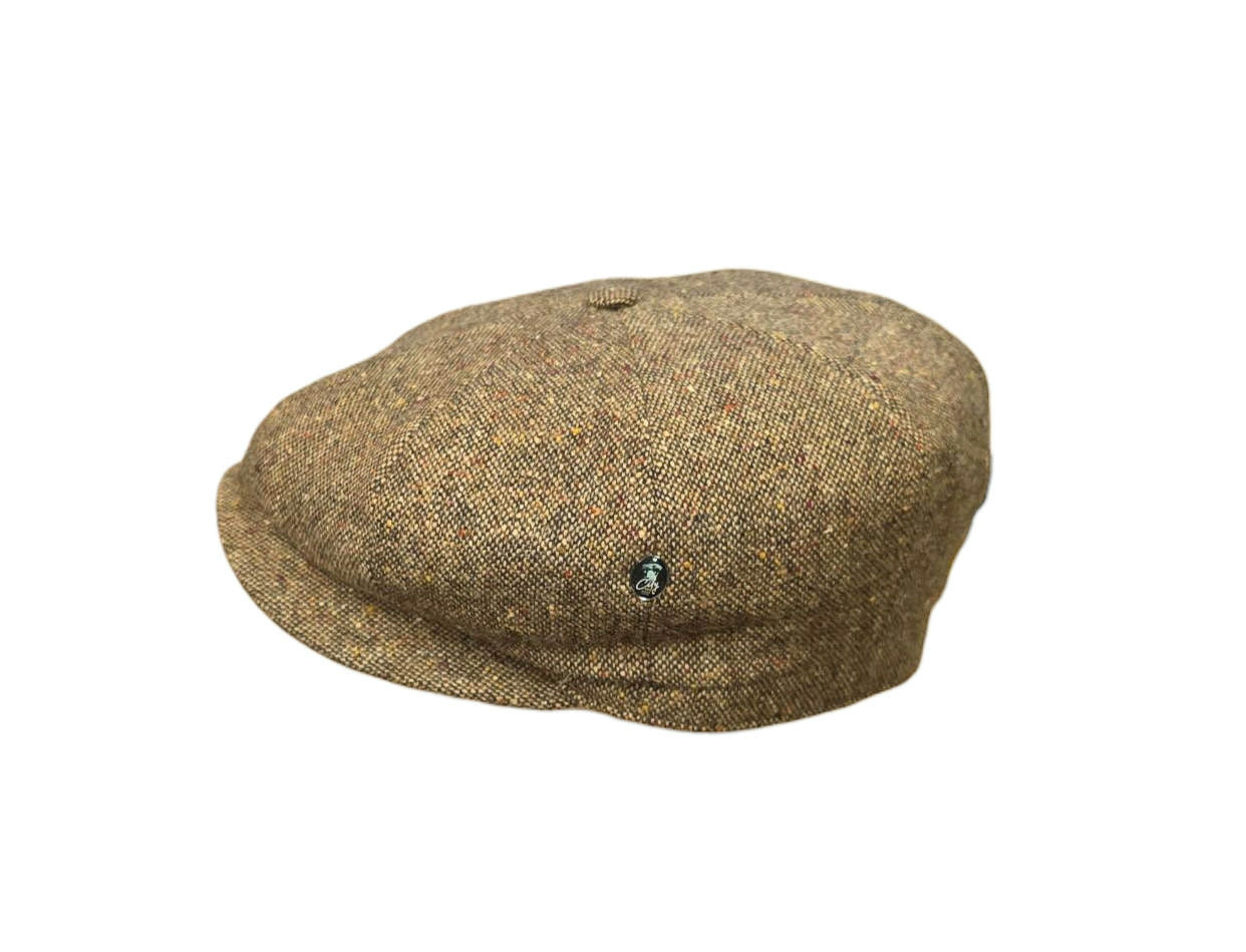 City Sport Fulham Urban Baker Boy Cap - Tan Salt n Pepper Donegal Tweed image 2