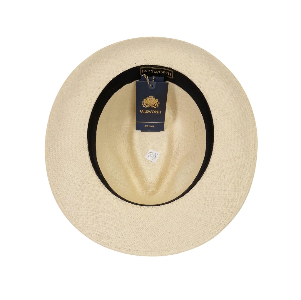 Failsworth Snap Brim Genuine Panama Hat - Khaki Stripe image 1