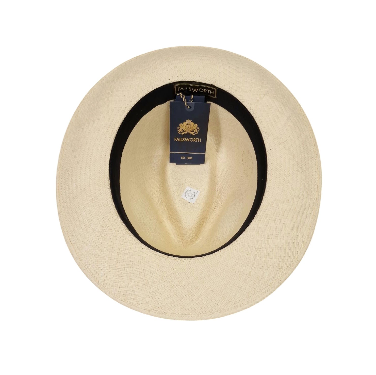 Failsworth Snap Brim Genuine Panama Hat - Khaki Stripe image 1