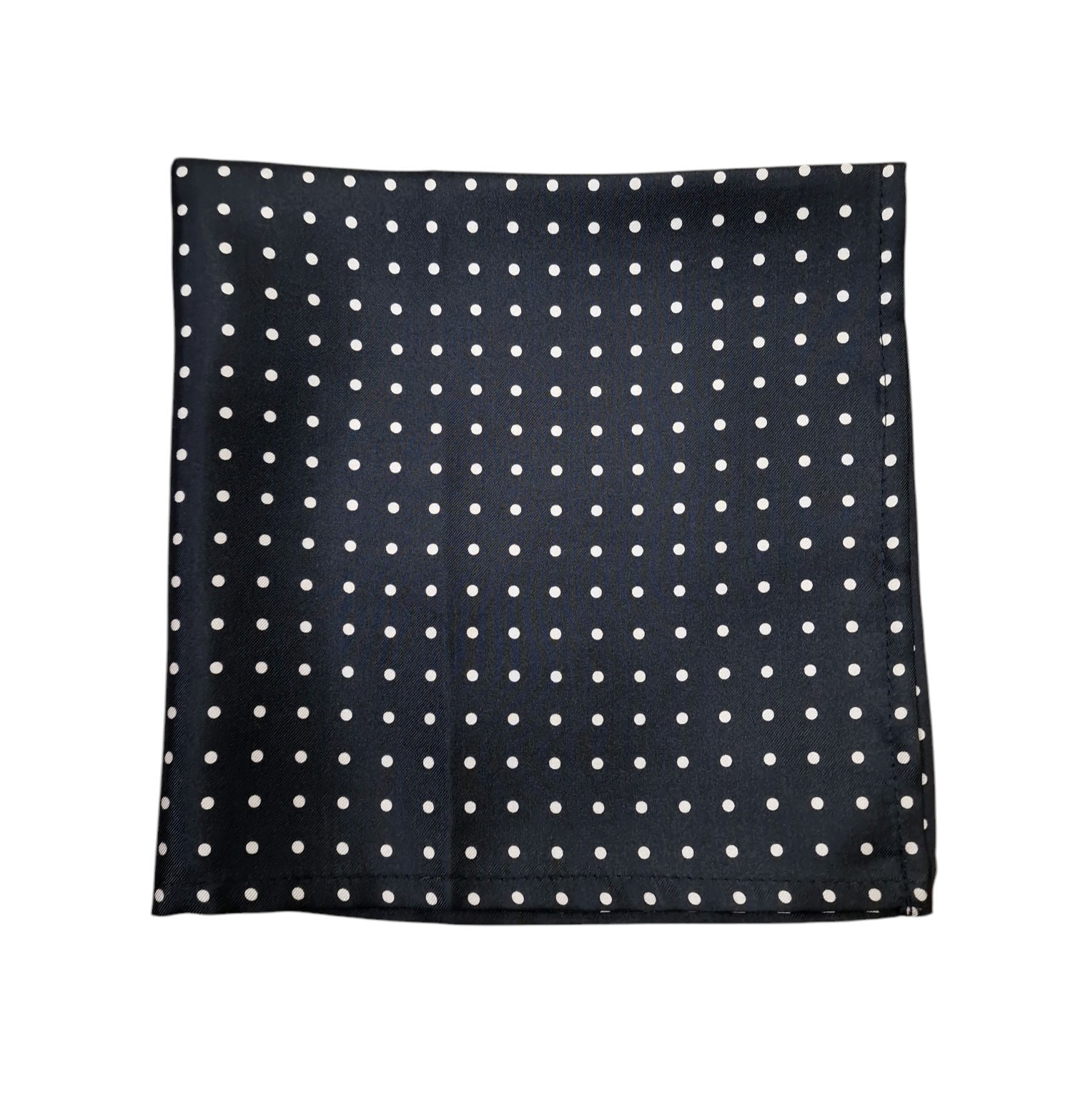 Pure Silk Polka Dot Hankie – Black image 0