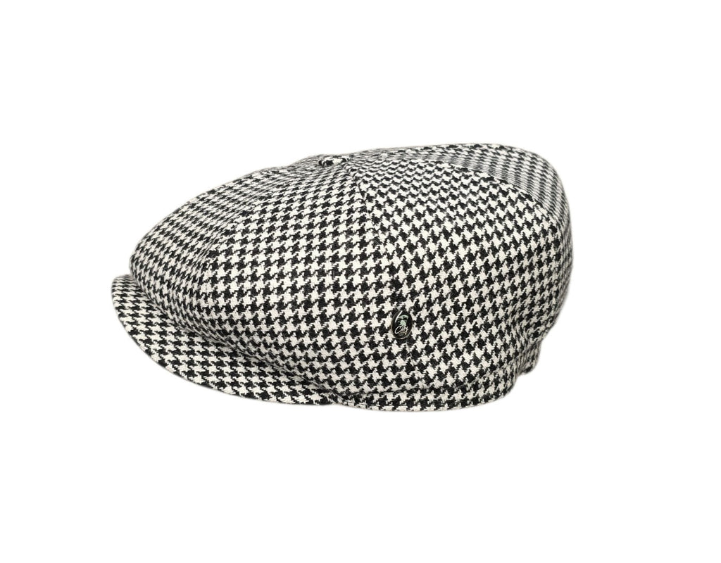 City Sport Fulham Urban Baker Boy Cap - Black/White Houndstooth Check image 2