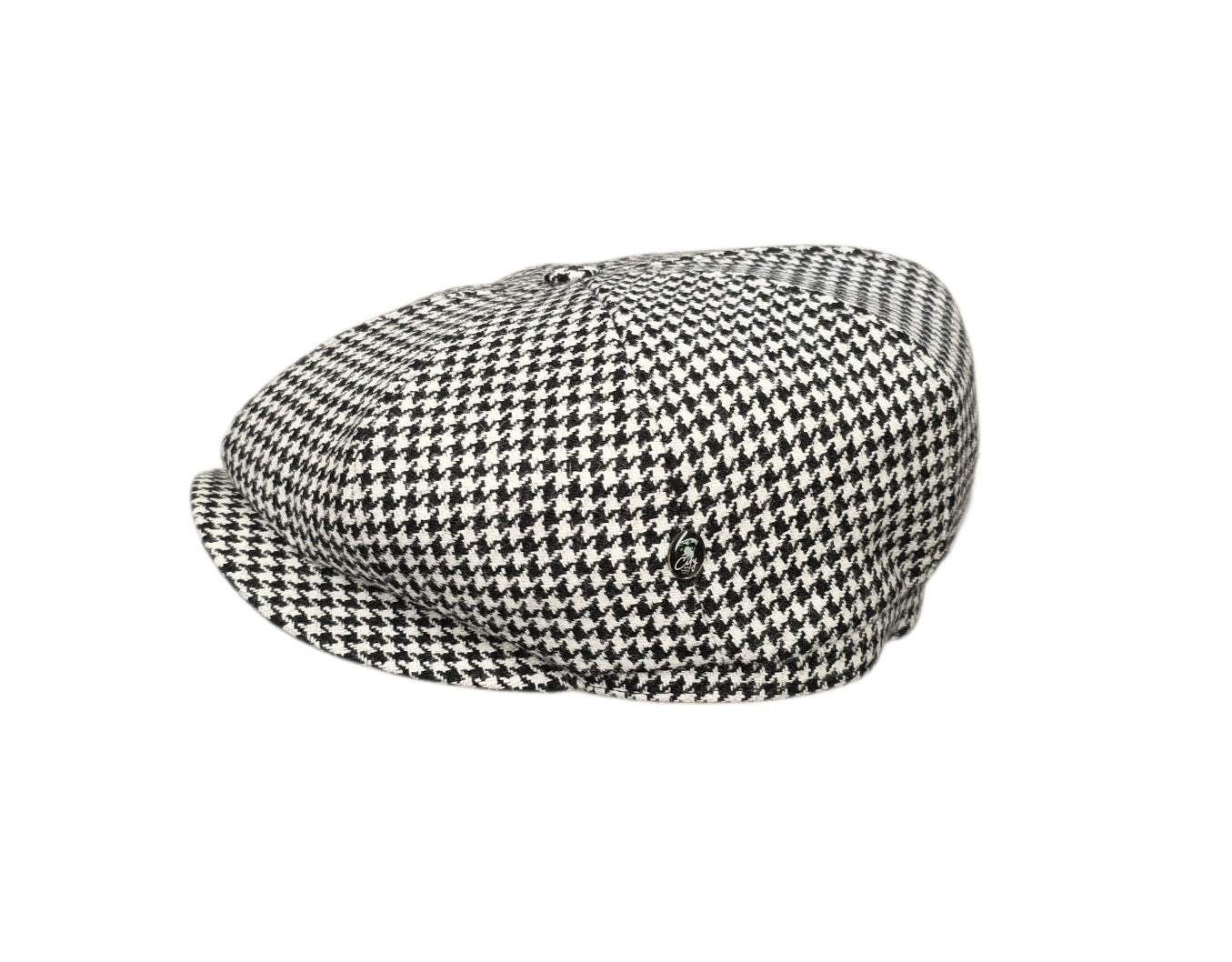City Sport Fulham Urban Baker Boy Cap - Black/White Houndstooth Check image 2