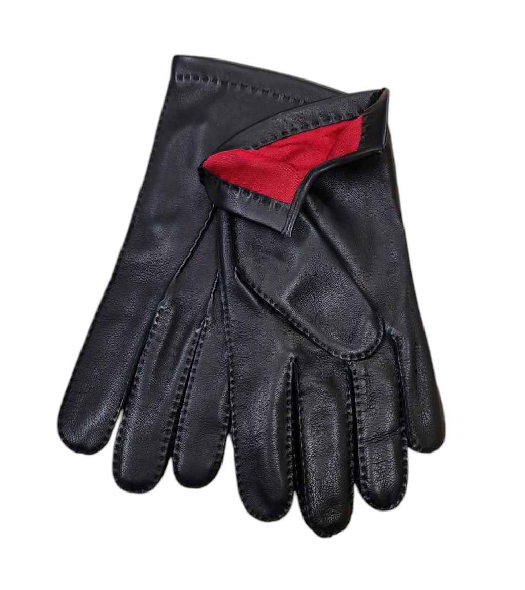 Dents Kingston Hairsheep Leather Gloves - Black with Red Silk Lining image 0