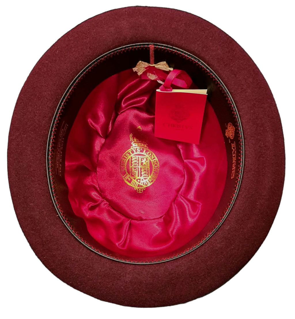 Christys' Homburg Hat – Burgundy image 1