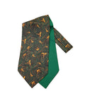Pure Silk Pheasant Paisley Cravat - Green image 0