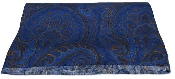 Pure Silk Large Paisley Full Length Scarf - Blue image 0