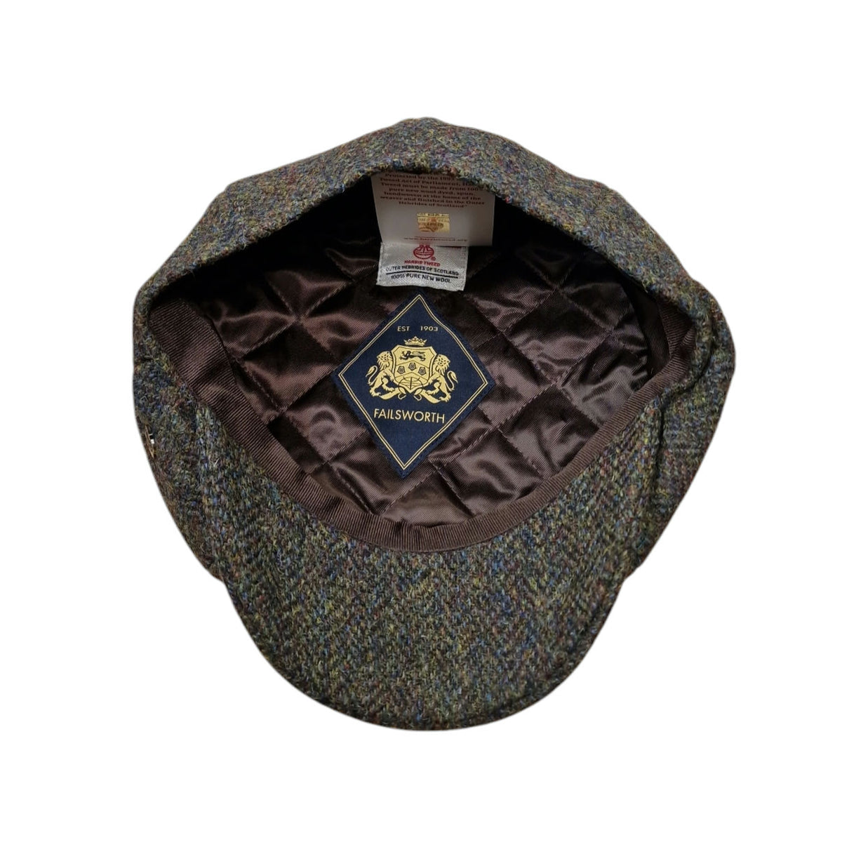 Failsworth Carloway 2016 Urban Baker Boy Cap - Green Herringbone Harris Tweed image 1