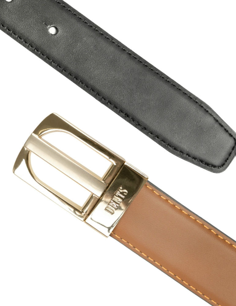 Dents Leather Reversible Belt - Black/Tan image 1
