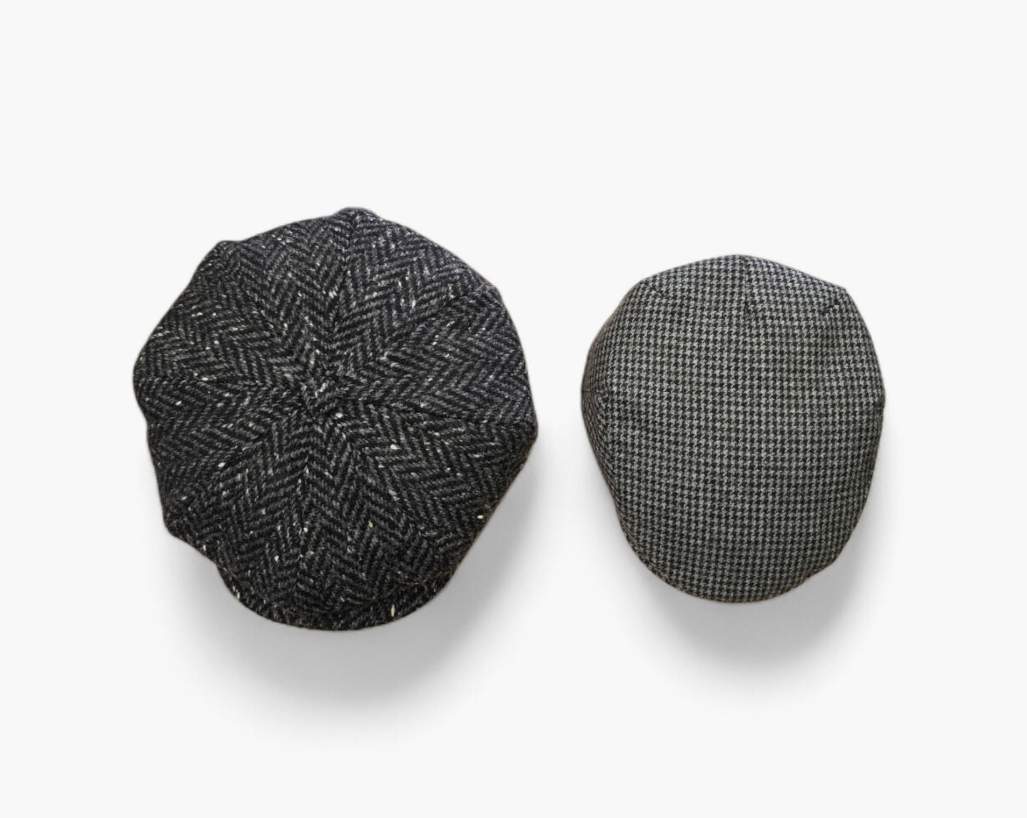 City Sport Oversized Baker Boy Cap - Charcoal Herringbone Donegal Tweed image 1