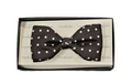 Pure Silk Ready Made Bow Tie - Black Polka Dot image 0