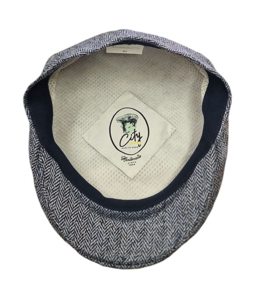 City Sport County Raw Silk Cap – Blue Herringbone image 1