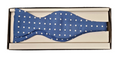 Pure Silk Bow Tie – French Blue Polka Dot image 0