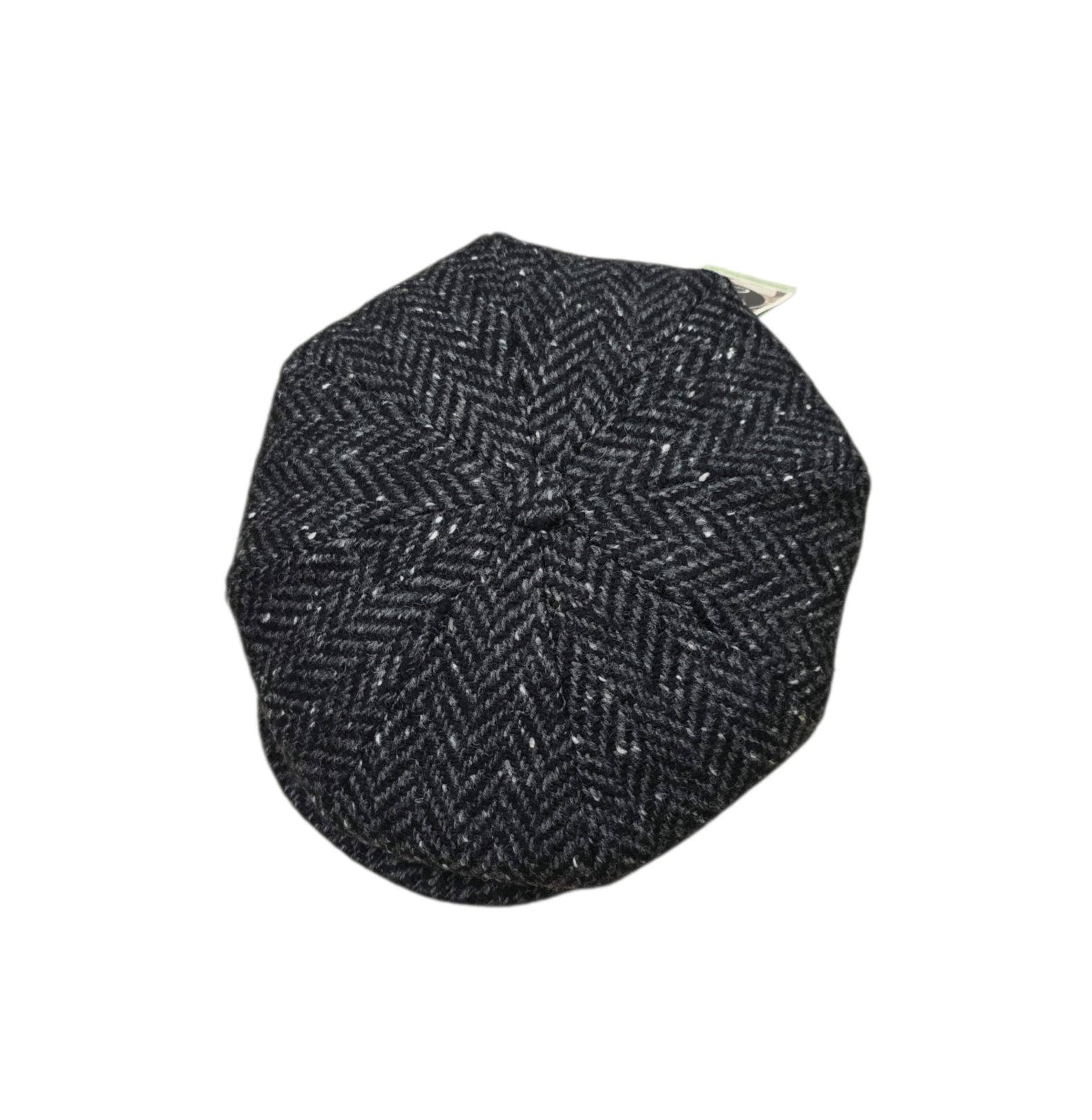 City Sport Oversized Baker Boy Cap - Charcoal Herringbone Donegal Tweed image 0