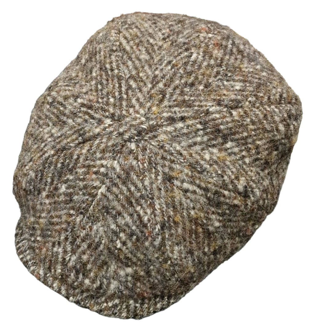 Stetson Hatteras Donegal Tweed Cap – Grey/Brown Herringbone image 0