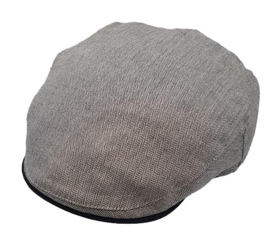 Christys' County Cap – White/Black Herringbone image 0