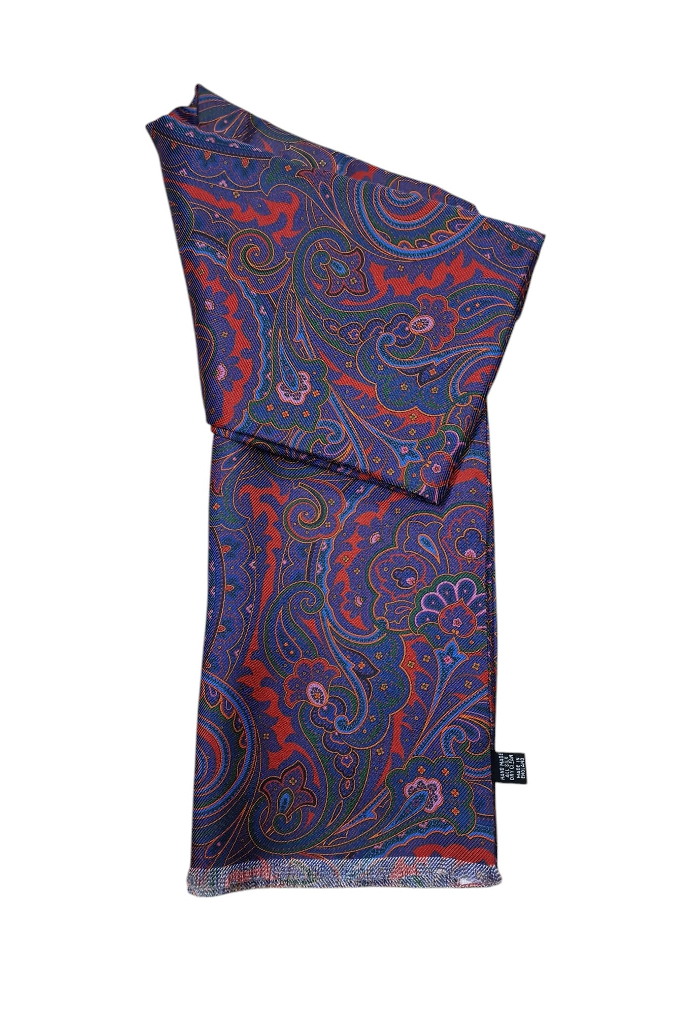 Purple & Red Large Paisley Silk Scarf image 0
