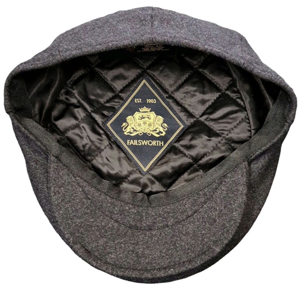 Failsworth London Cheesecutter Wool Melton Flat Cap – Grey image 1