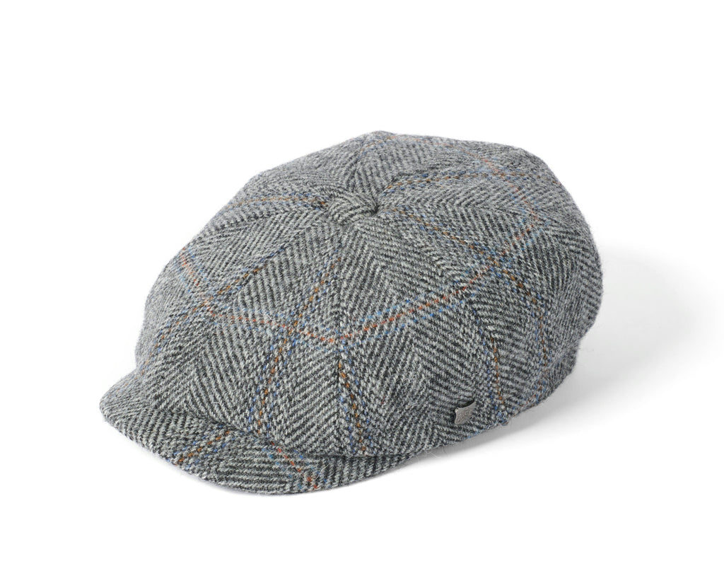 Failsworth Carloway 2022 Urban Baker Boy Cap - Silver Grey Check Harris Tweed image 0