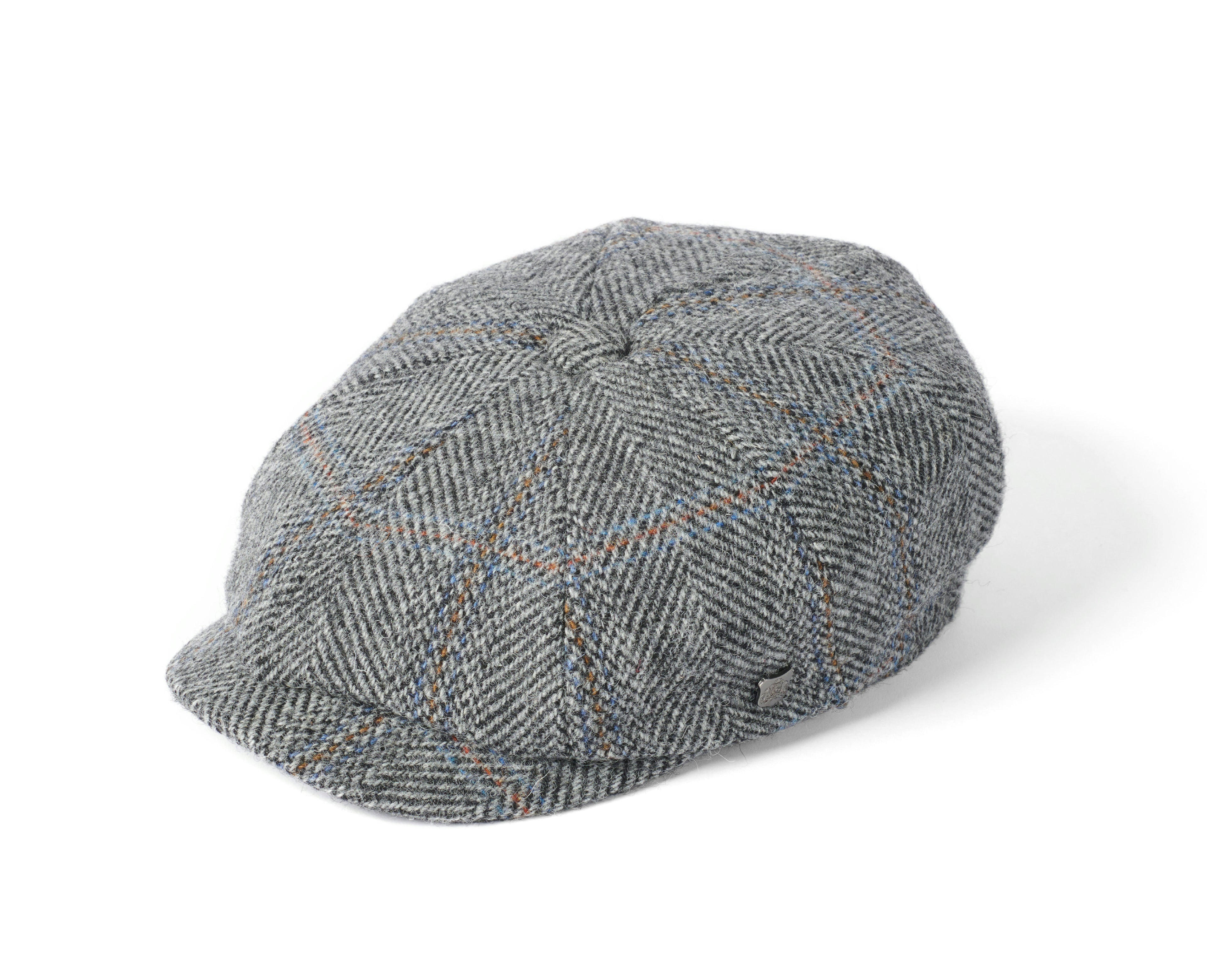 Failsworth Carloway 2022 Urban Baker Boy Cap - Silver Grey Check Harris Tweed image 0