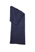 Pure Silk Short Scarf – Navy/Red Polka Dot image 0