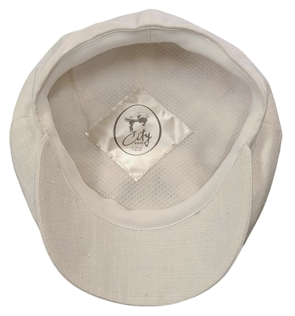 City Sport Classic Baker Boy 11" Leyton Cap Linen - White image 1