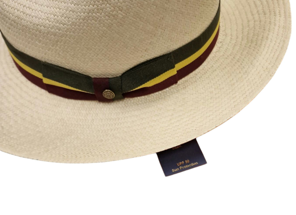 Failsworth Snap Brim Genuine Panama Hat - Khaki Stripe image 3