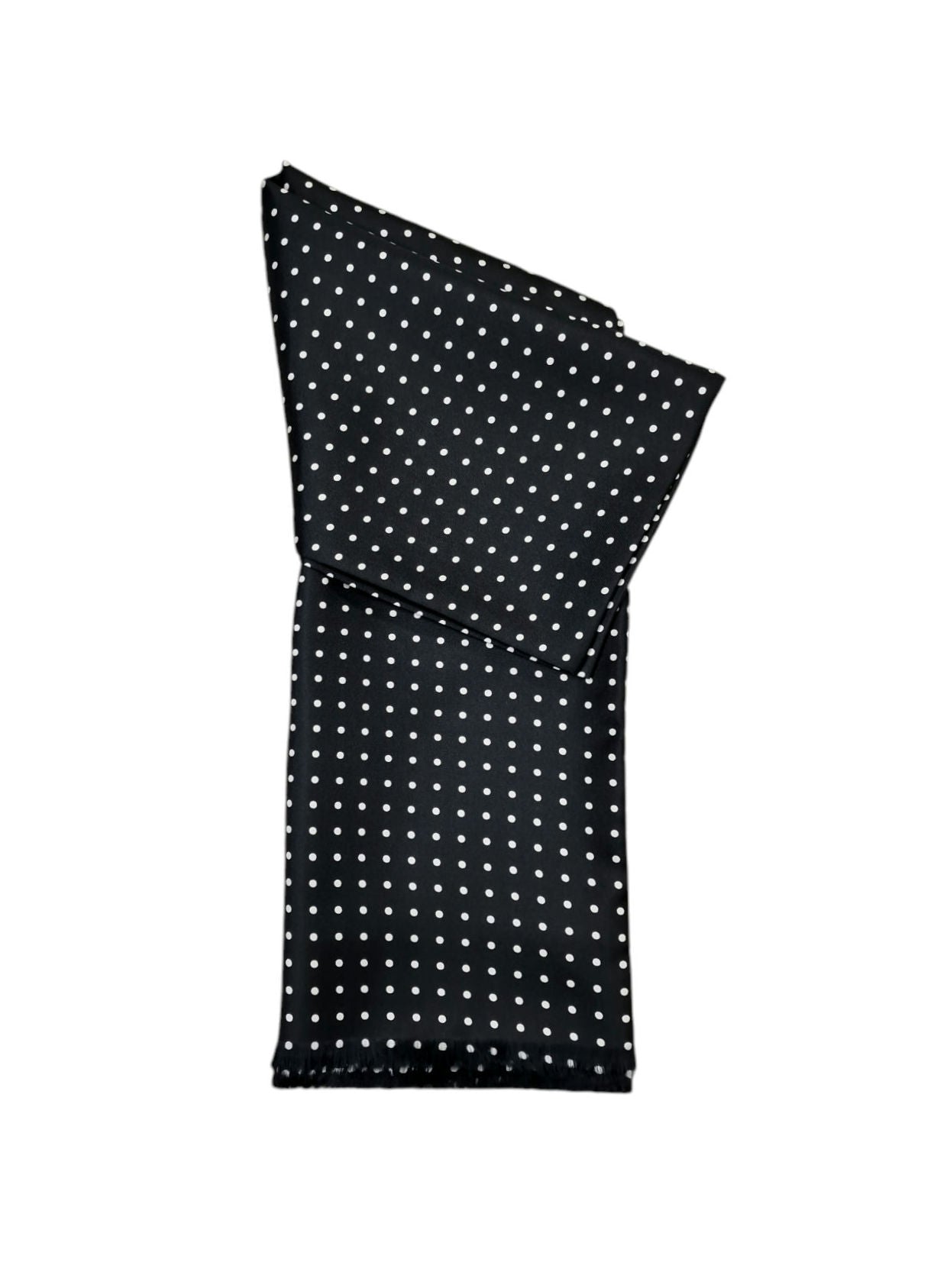 Pure Silk Full Length Scarf - Black Polka Dot image 0