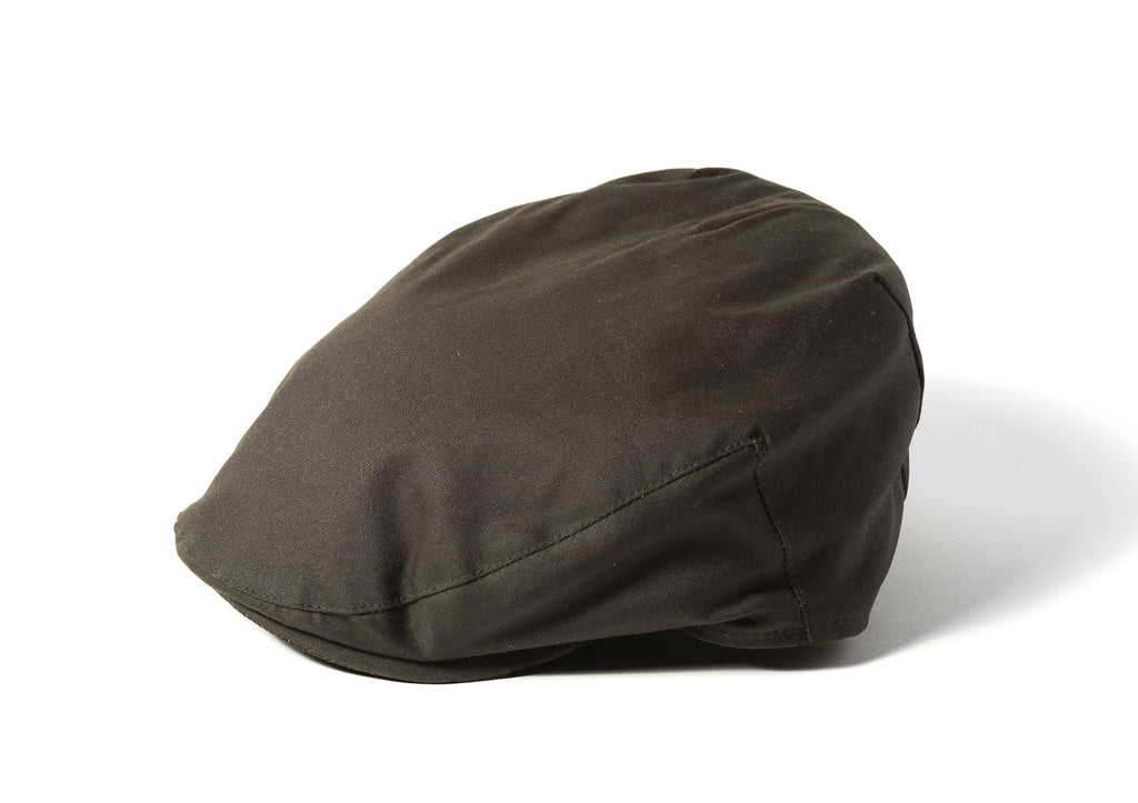 Failsworth Waxed Cotton Waterproof Flat Cap - Olive image 0