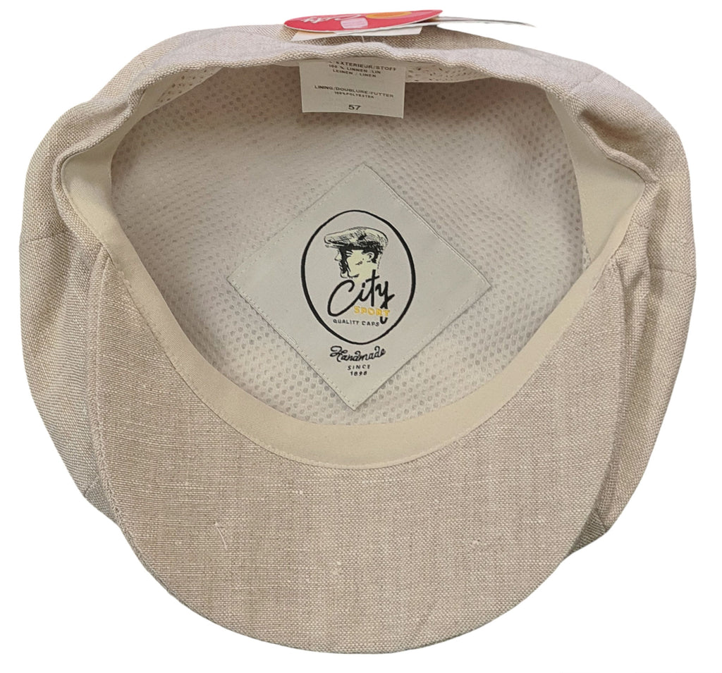 City Sport Classic Baker Boy 11" Leyton Cap Linen – Natural image 1