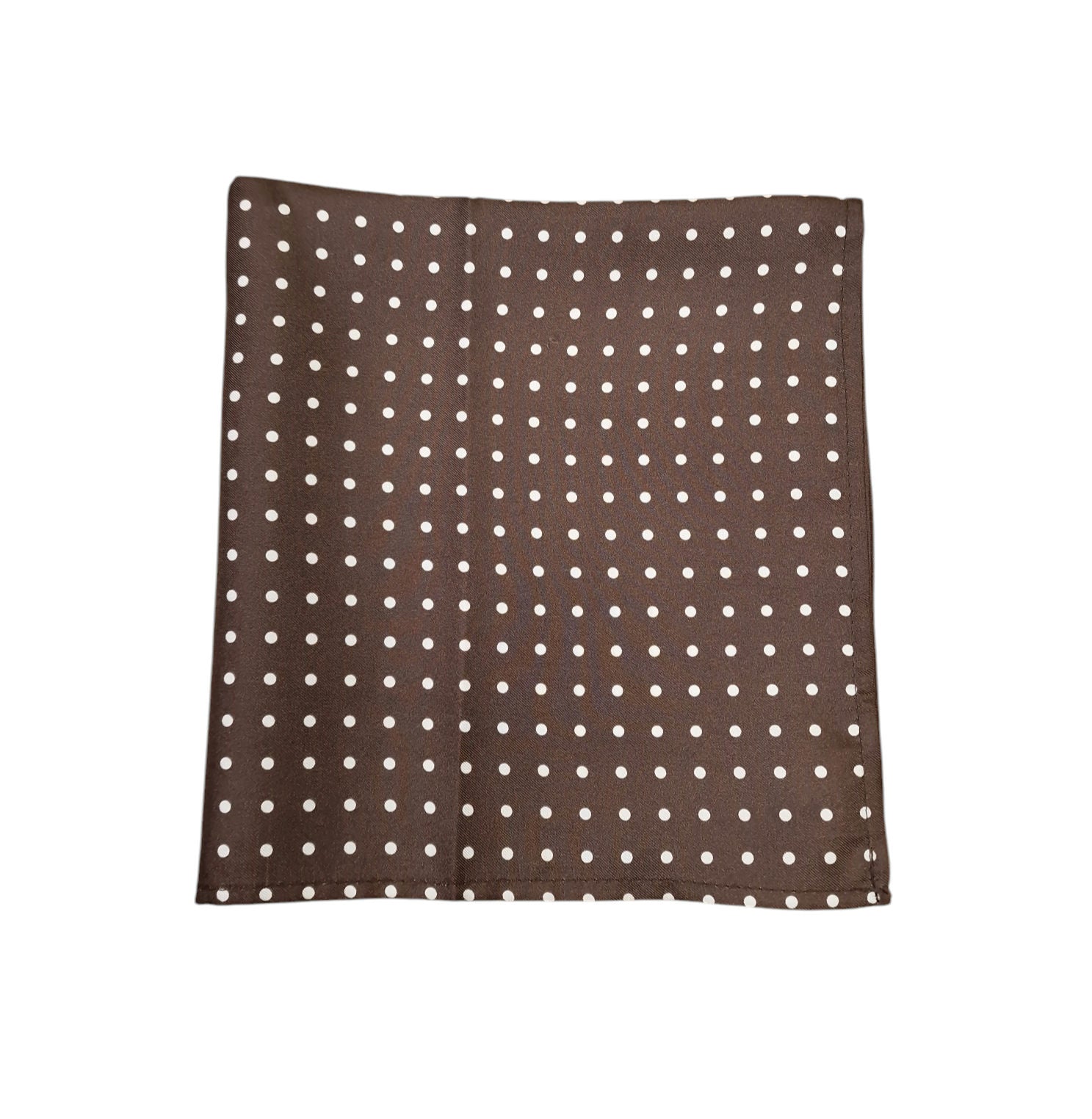 Pure Silk Polka Dot Hankie – Brown image 0