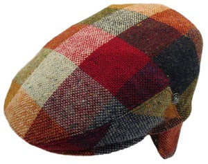City Sport Earflap Donegal Tweed Cap - Red Salt n Pepper Patchwork image 1