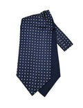 Pure Silk Polka Dot Cravat - Navy image 0