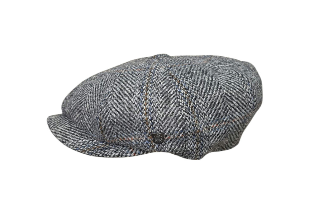 Failsworth Carloway 2022 Urban Baker Boy Cap - Silver Grey Check Harris Tweed image 2
