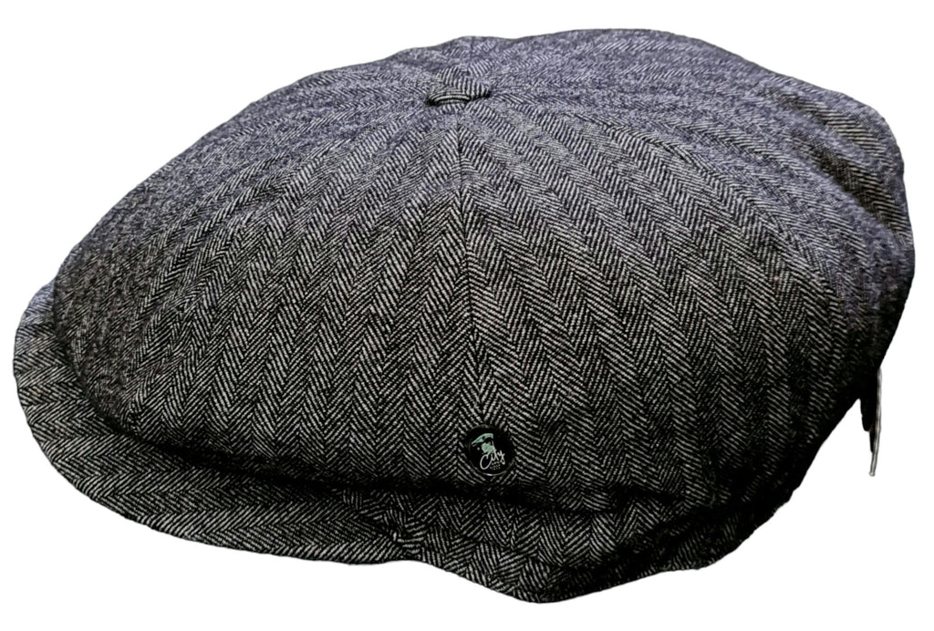 City Sport Fulham Urban Baker Boy Cap – Grey Herringbone image 2