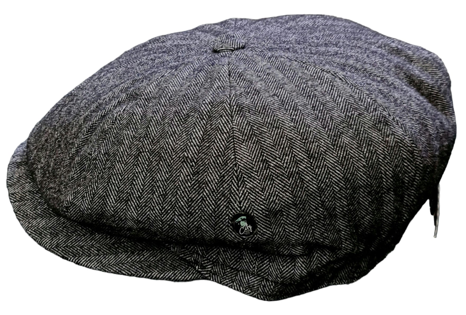 City Sport Fulham Urban Baker Boy Cap – Grey Herringbone image 2