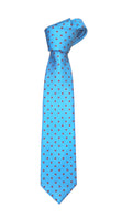 Light Blue/Claret Polka Dot Tie image 0