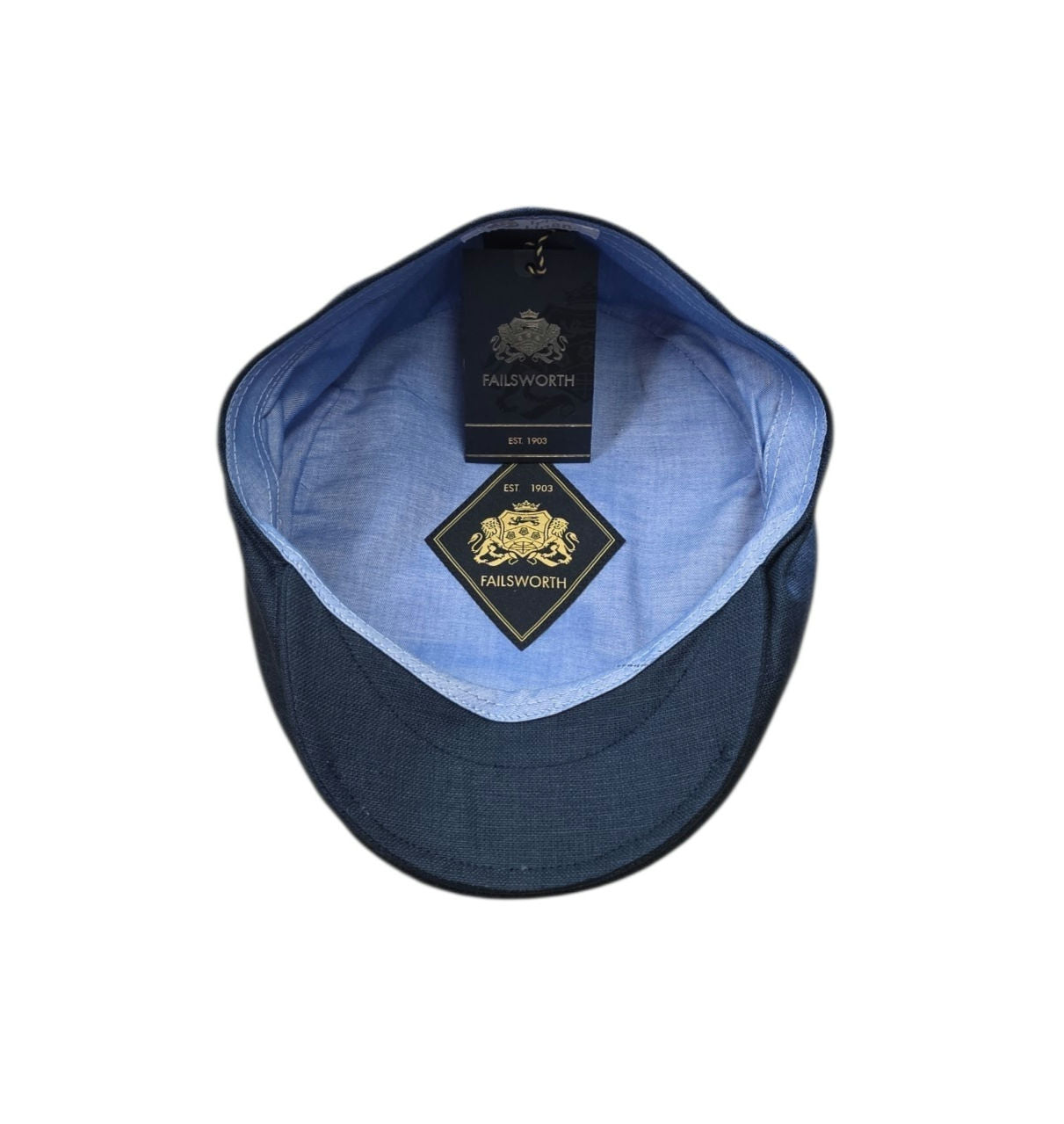 Failsworth Cheesecutter Linen Flat Cap - Navy Blue image 1