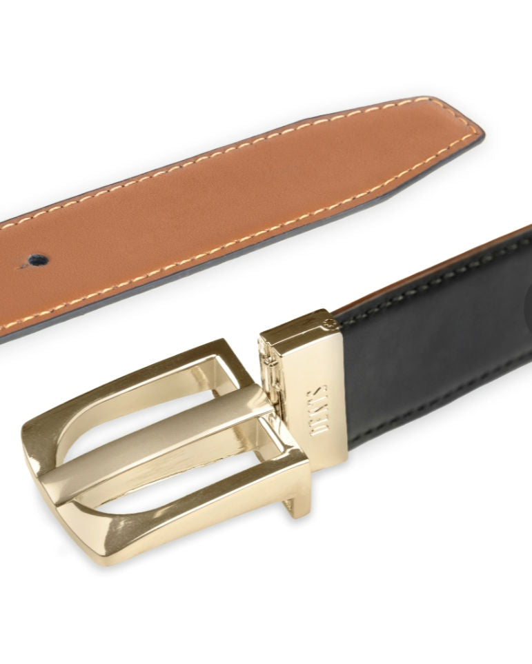 Dents Leather Reversible Belt - Black/Tan image 3