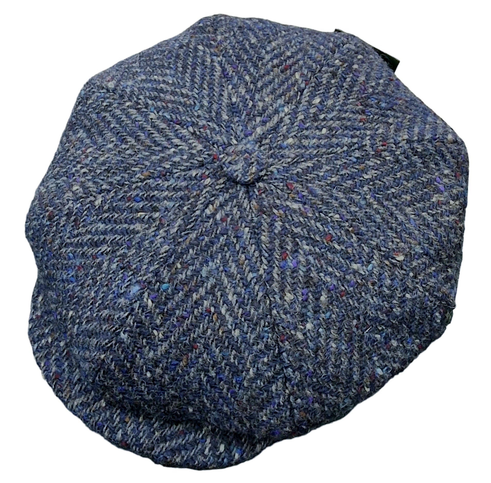 City Sport Leyton Baker Boy Cap – Blue Fleck Herringbone Donegal Tweed image 3