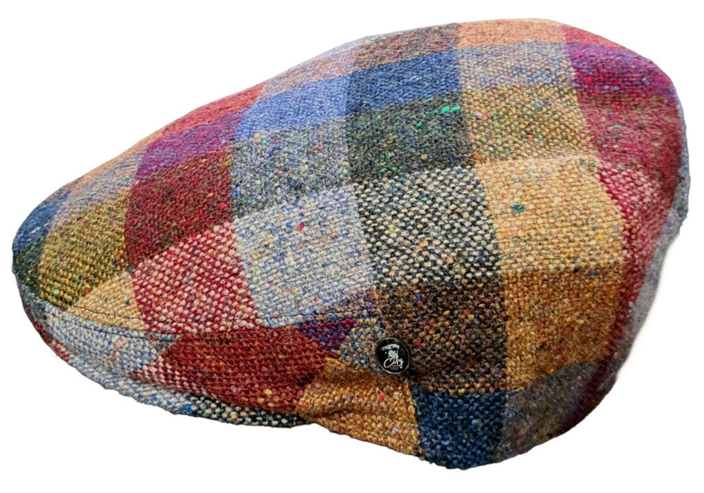 City Sport Earflap Cap – Green Patchwork Donegal Tweed image 2