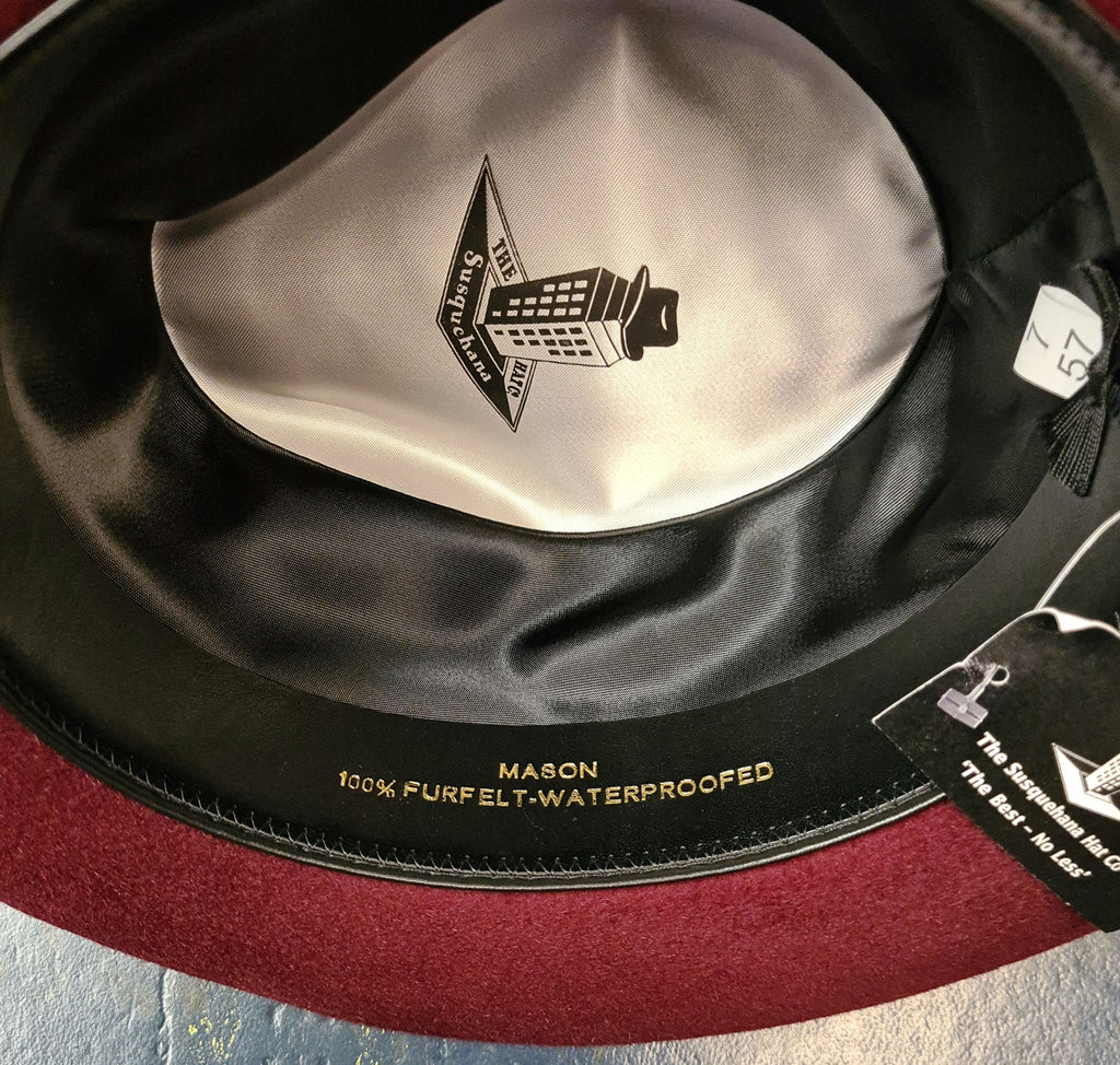 Susquehana/Gamble & Gunn Mason/Molton Classic Trilby – Burgundy Luxury Feel image 3