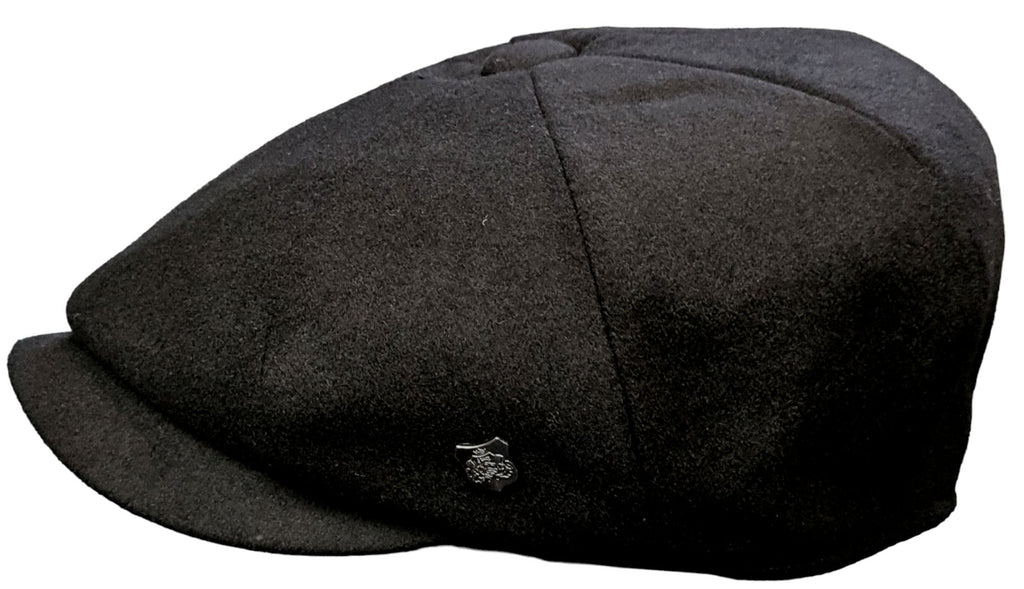 Failsworth Urban Baker Boy Alfie – Black Wool Melton Cap image 3