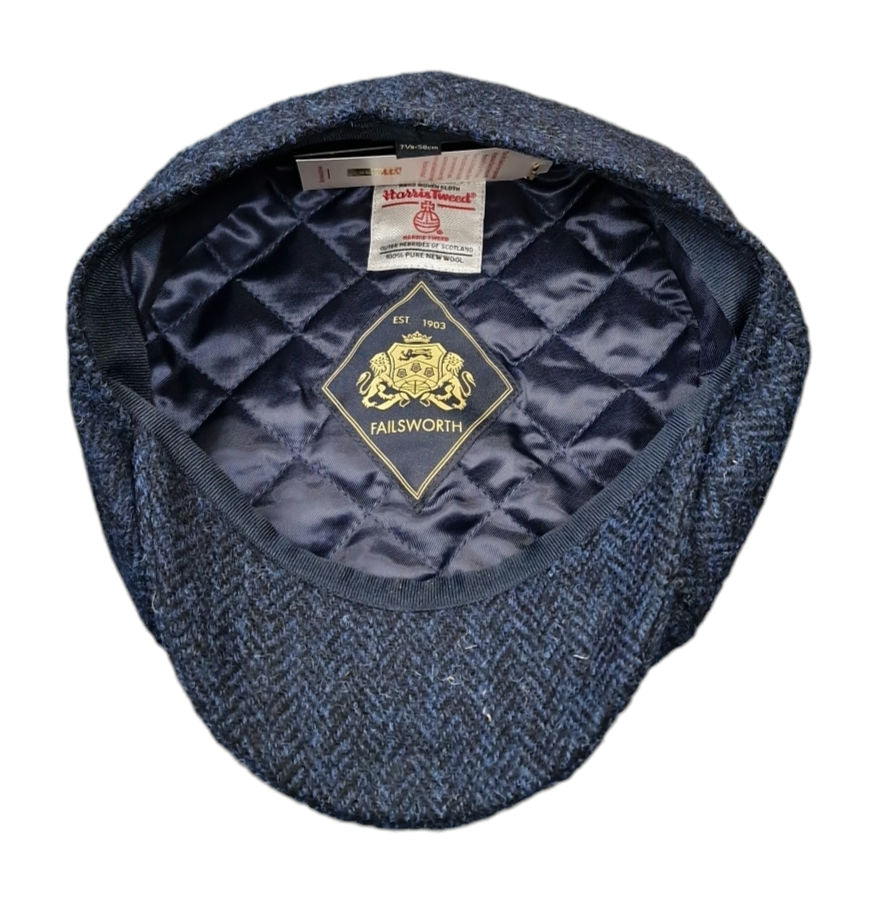 Failsworth Carloway 3302 Urban Baker Boy Cap – Blue Herringbone image 1