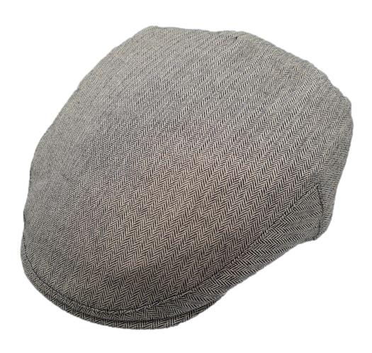 Christys’ County Cap – White/Black Herringbone image 0
