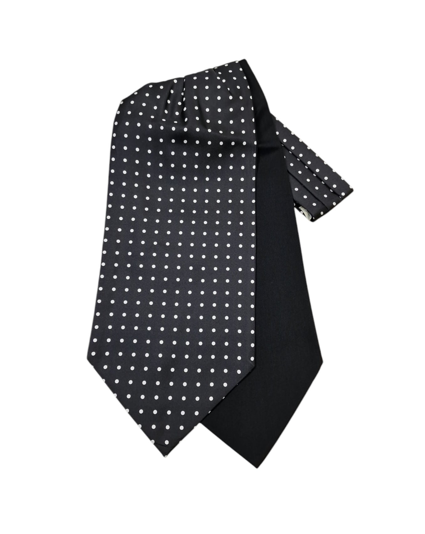 Pure Silk Polka Dot Cravat - Black image 0